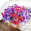 Dahlia Artificial Flowers for Outdoors Decoration, 6 Bundles Silk Flowers Fake Plants Realistic UV Resistant Faux Flowers for Outdoor Planters Front Door Yard Garden Patio Outside Home Indoor, Mix