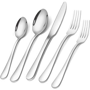 Silverware Set, Briout Flatware Set Service for 4 Stainless Steel Cutlery Set 20 Piece Include Upgraded Knife Spoon Fork Mirror Polished, Dishwasher Safe