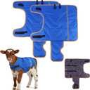 Goat Coat Calf Warm Clothes Calf Saver Coat Blanket for Keep Cow Warmming Thickened Belly Protection Windproof, Horse Blanket for Calves, Goats, Foals, Donkeys, Alpaca and Large Dogs(Blue Plush)