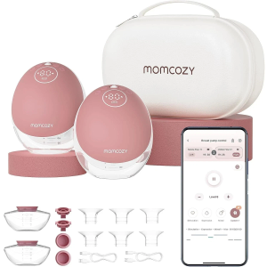 Momcozy Breast Pump Bag for Hands-Free Wearable Breast Pumps, Hard Shell Case with Removable Tray, Watertight Breast Pump Storage Bag for Pumping Bag, Diaper Bag, or Handbag（Holds 2 Pumps）