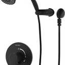 Symmons Identity Shower and Hand Shower Trim Kit with Single Handle in Matte Black - 2.0 GPM (Valve Not Included) (Large)