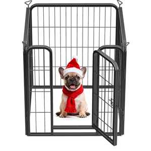 Dog Playpen for Indoor, Outdoor,Yard, RV Camping, 24 inch 4 Panels Dog Play Pen, Heavy Duty Metal Dog Fence, Anti-Rust Coating Dog Fence Exercise Pen for Puppy Medium Dogs（Refill Pack）