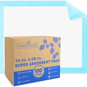 Extra Large Puppy Pads 28"x34",Super Absorbent Disposable Pee Pads for Dogs / Wee Wee Pads / Potty Training Pads, Incontinence Bed Underpads for Adults, 100 Count (Blue)