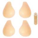 Bontierie 2025 Added Lift Seamless Nipple Covers Ultra-Thin Push up Sticky Pasties Women Adhesive Bras-2 Pairs Beige Size M