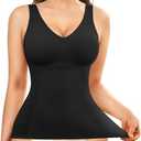 LODAY Compression Tanks for Women Shapewear Tank Top Tummy Control V Neck Camisole Cami Tops M