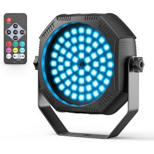 Battery Powered Stage Lights, Rechargeable Strobe Lights USB Powered Auto Sound Activated Control, 30W RGB LED Wireless Uplights for Events Wedding Party DJ Stage Dance - 1Pack (1Pc)