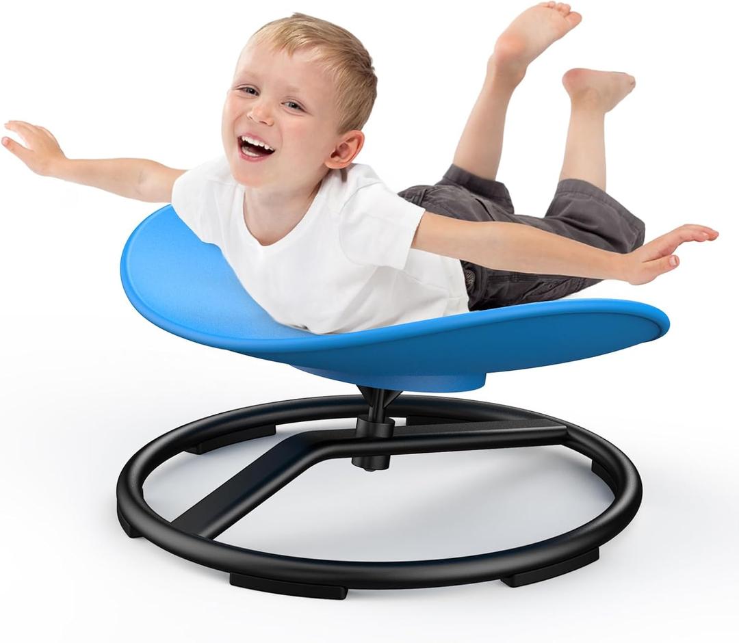 RetroAudio Sensory Spinning Chair for Autistic Kids Sensory Swivel Chairs for Kids Sit and Spin Toys for Toddlers 3+ Enhancing Motor Skills Educational Indoor & Outdoor Toys (Blue)