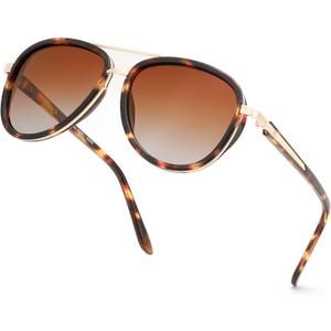 FEISEDY Retro Polarized Aviator Sunglasses for Women Men Vintage Square Sunglass With Classic Style B0259