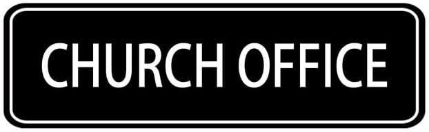 Church Office Acrylic Sign For Office Door Wall Home And Business, Easy To Mount Informative Plastic Sign With Symbols 9"" X 3""