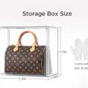 HBlife 3 Pack Purse Storage Organizer for Closet, X-Large Clear Stackable Handbag Display Case Box with Magnetic Door for Collectibles, Cosmetics, Women Heels and Toys