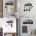 Metal Car Key Holder for Wall,Metal Key Organizer Wall Decorative with 7 Hooks,Black Wall Mount Key Holder for Entryway,Front Door,Hallway,Office