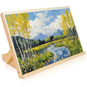 TKOnline Tabletop Easel for Painting, Wooden Drawing Board, Adjustable Angle Art Wooden Easels for Painting, Canvases, Books, Artist, Beginners, Students