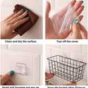 2 Set Adhesive Hanging Wall Basket Inside Cabinet Door Organizer,Wall Storage Basket-No Drilling Adhesive wall Basket for Cupboard Door,Space-Saving Small Hanging Baskets for Wall Mount Storage,Black