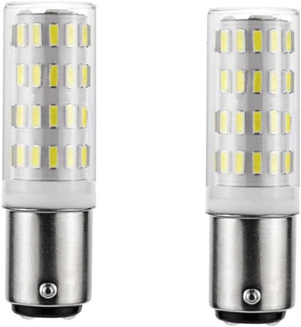 2x Ba15d Sewing Machine LED Light 5 Watt Bulb B15 B15D Bayonet Base, T3/T4/C7/S6 Halogen Replacement Bulb, AC100V-240V, Daylight White 6000K, 50W Equivalent, Non-dimmable