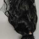 SEIKEA Ponytail Extension, 14" Short Wavy Drawstring Ponytail Lightweight Multi Layered Fake Pony Tails Hair Extensions Natural Soft Clip in Hair Extensions Ponytail Black