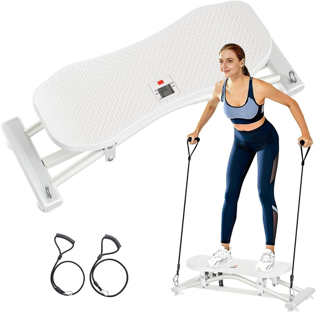 ZCMHAXJ Balance Board for Adults, Ski Machine Exercise Equipment with Resistance Bands, Rock Stepper Featuring LCD Monitor, Portable Wobble Board or Full Body Workout at Home Gym