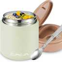 Thermo for Hot Food Kids - 15.2oz, Leak Proof Insulated Food Jar, Soup Thermo, Insulated Lunch Containers, Termos Para Comida Caliente, Wide Mouth Lunch Box with Folding Spoon and Handle (Green)