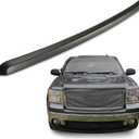 ECOTRIC Truck Hood Molding Trim Moulding Without Chrome Grille Compatible with 2007-2013 GMC Sierra 1500 2500HD 3500HD Replace for GM1235110 10385157 W/Clips for Installation - Black