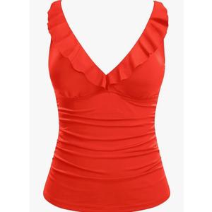 Women's Underwire Tankini Top Only - Tummy Control Bathing Suit Top Ruffle Swimsuit 2025
XXL