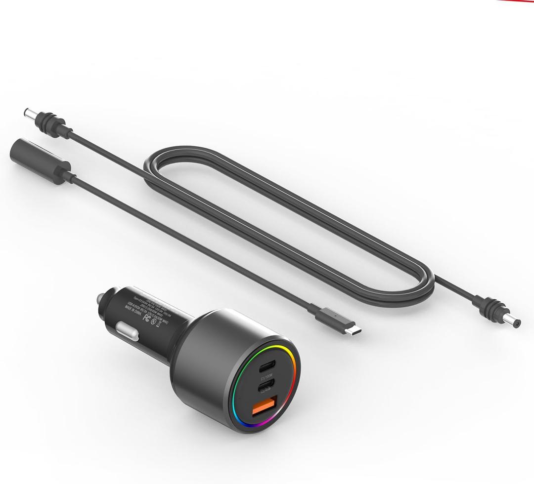 ALIENSX Car Charger for Starlink Mini with 0.2M USB-C to DC Female Adapter & 2M DC Power Cable, USB-C PD 100W / 45W & USB-A QC 35W Ports, High-Strength Power Cable for Cars/RVs/Trucks