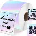 Square Direct Thermal Labels Stickers Watercolor Thermal Printer Personalized Stickers 2 Inch Multi-Purpose Thermal Sticker Printer Labels for Small Business, Color Coding, Address 500 Pcs/Roll
