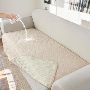 Genina 100% Waterproof Loveseat Couch Cover for 2 Cushion Couch Covers for Dogs, Anti-Slip Sectional Sofa Covers Washable Sofa Covers for Pets, 1 Piece (Beige, Loveseat) (51" x 39.3" Loveseat)