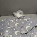 Yoofoss Kids Wearable Blanket Hoodie, Glow in the Dark Oversized Sherpa Fleece Blanket with Pocket, Cozy Sweatshirt Blanket for boys girl 7-13 Y, Grey