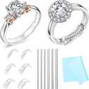 Haiou Invisible Ring Size Adjuster for Loose Rings  Transparent TPU Jewelry Tightener to Resize Ring Smaller, NonSlip Ring Guard Clip for Women Men, 6 EasyClip & 6 Coil Adjusters