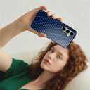 Case for Samsung Galaxy S25, Hybrid Heavy Duty 2 in 1 Full Body Rugged Shockproof Protection Glossy Case for Samsung Galaxy S25 Polka Dot Aesthetics Navy Blue