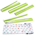 Mahjong Racks with Pushers, Light Green Wooden American Mahjong Tile Pushers and Racks Set of 4, with White Printed Mahjong Racks Drawstring Bag, Mahjong Accessories (19.68 Inches)