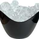 Insulated Ice Bucket for Parties 8L, Large Champagne Bucket for Cocktail Bar, Acrylic Ice Bucket (Black)