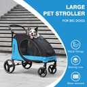 Pet Stroller for Large Dogs, All Terrain 4 Wheels for Jogging Running, Dog Stroller for Large Dogs Up to 88lbs, Foldable Dog Strollers with Adjustable Handle & Breathable Mesh