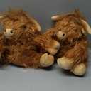 SuzziPals 2Pcs Heatable & Coolable Highland Cow Stuffed Animal Plushie, Microwavable Heating Pad for Soothing & Relaxation, Lavender Scented Cattle Plush Toys for Stress Relief, Stuffed Cow Gifts