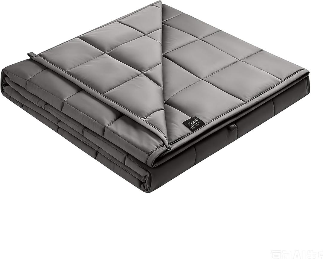 ZonLi Weighted Blanket for Adults (80"x87", 25lbs, Light Grey)