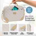 Large Bible Cover for Women - 8 x 12 x 2 inches. Journal Case, Bible Cover, Bible Case with Handles, Bible Carrying Case, Book Protector for Book Lovers,