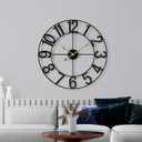 Sorbus 24-Inch Large Wall Clock  Decorative Black Metal Clock with Gold Hands  Silent, Battery Operated, Modern Wall Decor for Living Room, Kitchen, or Office  Great Gift for Housewarming or Office