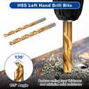 Toolwiz Easy Out Screw Extractor Set  14PCS Broken Bolt Extractor Kit with HSS Left Handed Drill Bits for Removing Stripped Screws, Broken Bolts, Damaged Nuts Easy Out Set with Canvas Bag