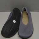 WHITIN Women's Barefoot Ballet Flats Shoes Wide Toe Box Zero Drop Sole Minimalist Size 7 Knit Extra Width Fit Comfort Non Slip Dress Walking Grey, 38