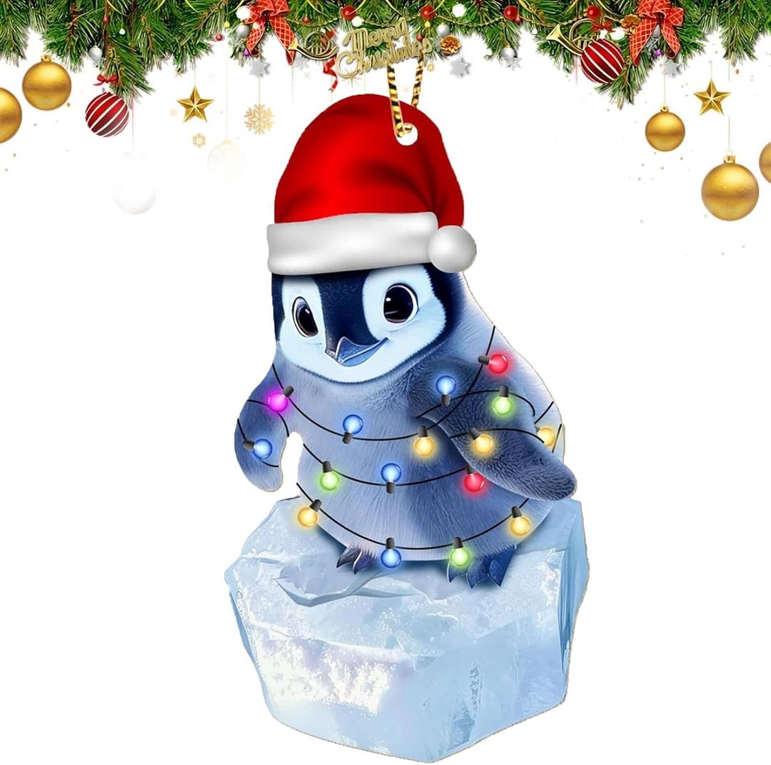 4 x Christmas Ornaments 2025, Magical Penguins Decoration, Penguins Ornaments for Christmas Tree, Personalized Xmas Ornament Gift Ideas