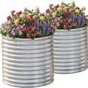 AHEONLAR 2 Pack 3x3x3ft Round Galvanized Raised Garden Bed Outdoor Metal Planter Bed Box for Vegetables Gardening. Screws quantity is unknown