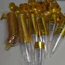 50 Pcs Plastic Champagne Flutes Disposable Champagne Glasses Bulk 5.5 oz Clear Mimosa Cocktail Cups with Rim Detachable Glasses for Wedding Party Birthday Anniversary(Gold, Clear)