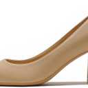 JOY IN LOVE Pumps for Women Chunky Heels Comfortable Block Heel Work Dress Pump Shoes (6, Apricot Matte)