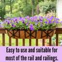 LaLaGreen 36 Inch, 2 Pack Railing Planters with Coir Liner Large Black Metal Window Boxes with Adjustable Brackets for Wall Mounting, Herb Pots, Balcony & Fence Planter for Patio, Porch, Garden