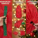 Upright Christmas Tree Storage Bag - Fits 4 Ft Artificial Xmas & Topiary Tree, Vertical Holiday Cover, Durable, Dustproof & Easy-Use Xmas Storage, Red