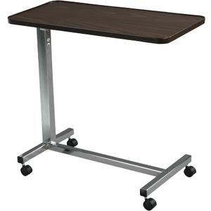 Drive Medical 13003 Non Tilt Top Overbed Table with Wheels, Chrome