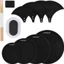 Drum Mute Pads 11 Pieces With Cymbal Pad and Hi hats Set Pad, Foam Drum Silencer Pads, Fits 10, 12, 14, 16"