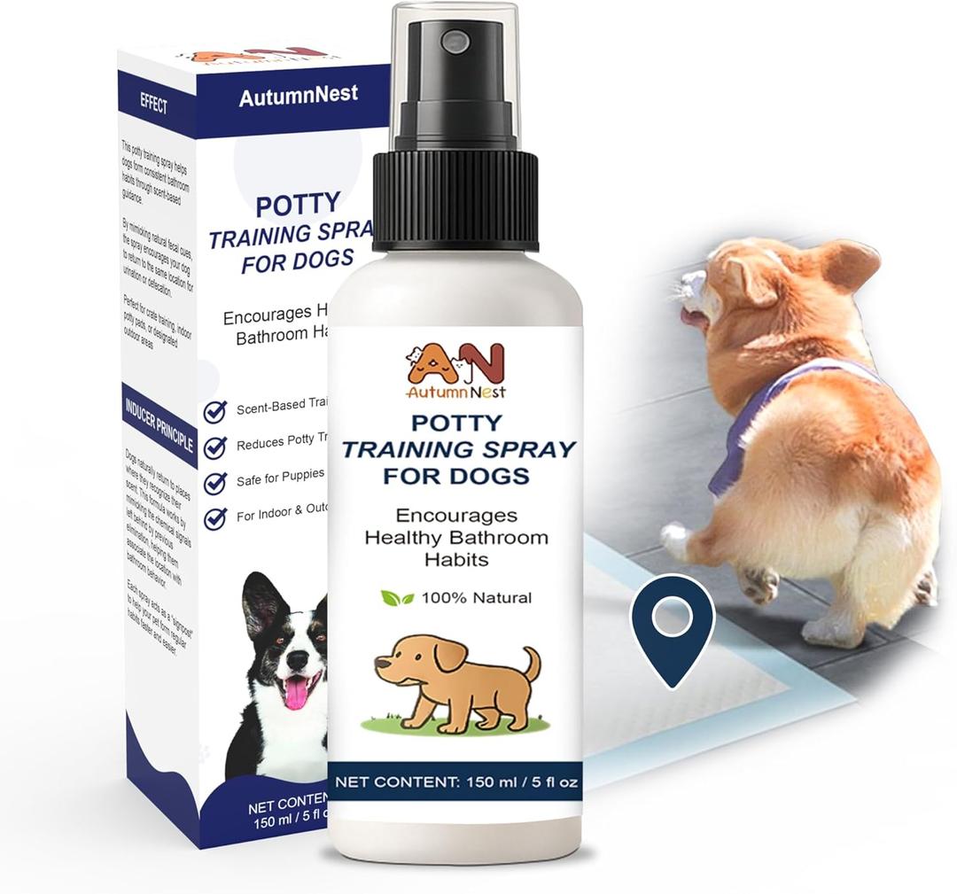Potty Training Spray for Dogs 5 Fl Oz /150ml Dog Pee Training Aid for Puppies & Adults Dogs Helps Guide Dog to Pee Pads or Designated Areas Safe Plant-Based Attractant for Indoor & Outdoor Use