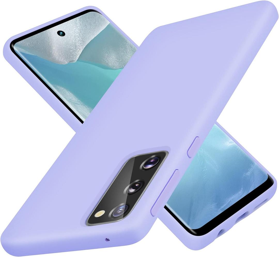 Liquid Silicone Case Compatible with Galaxy S20 FE 5G, Gel Rubber Full Body Protection Shockproof Cover for Galaxy S20 FE 6.5 inch 2020 [Lilac Purple]