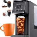 K Cup Coffee Maker With Bold Setting, Single Serve Hot & Iced Coffee Maker for K-Cup and Grounds, 52 Oz Removable Water Tank, 6 to 14oz Brew Size, Pod Coffee Machine With Reusable Filter, Gray