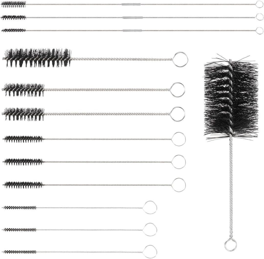 12 Pcs 61820 Car Engine Cleaning Detailing Brush Kit - Motor Engine Alternators Bay Stainless Steel Wire Brass Nylon Polishing and Cleaning Brush Set Tool